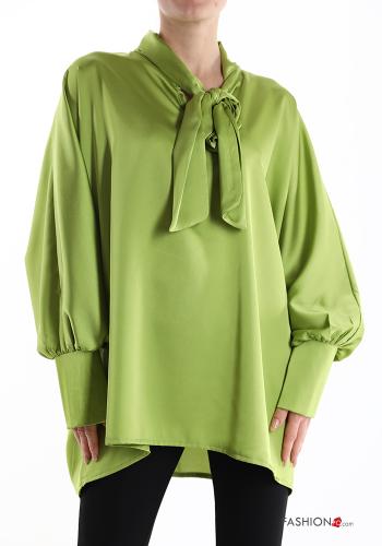 Satin Bluse mit Schleife - ph 1