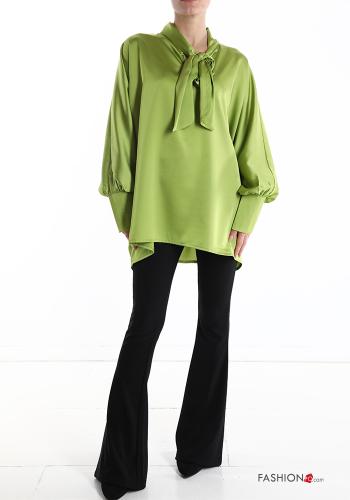Satin Bluse mit Schleife - ph 6