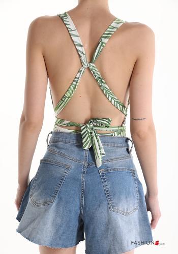 Bañador escote v de múltiples fines Diseño impreso con moño - ph 2