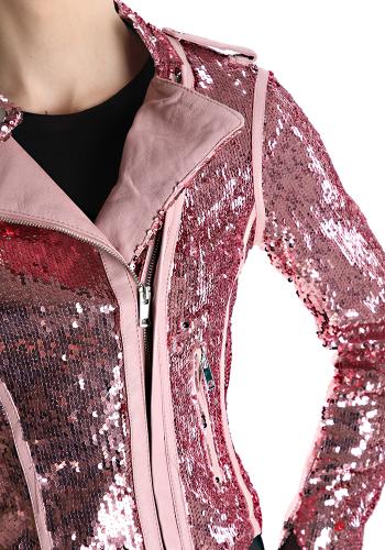 Cazadora estilo biker con lentejuelas con cremallera - ph 4