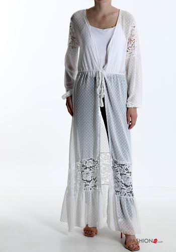 Polka-dot lace Beach robe with flounces with bow - ph 1