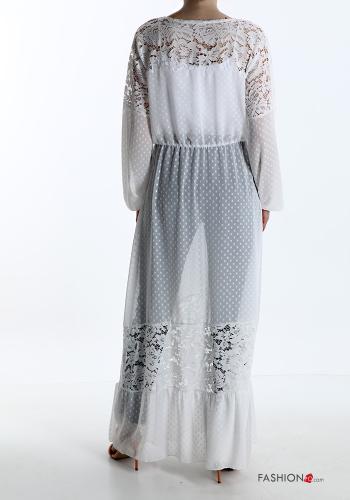 Polka-dot lace Beach robe with flounces with bow - ph 2