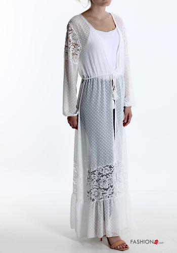 Polka-dot lace Beach robe with flounces with bow - ph 3