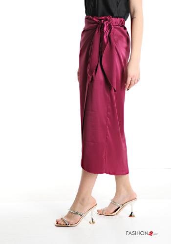 Gonna midi raso a fazzoletto-tulipano con fiocco - ph 3