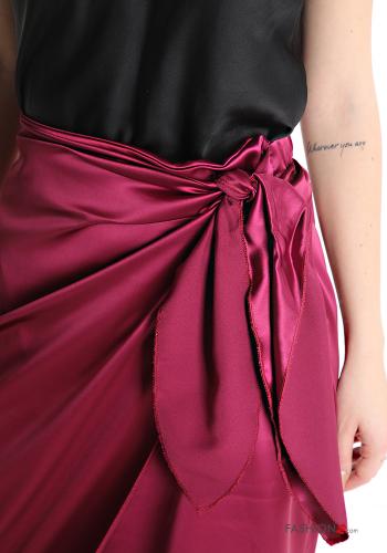 Gonna midi raso a fazzoletto-tulipano con fiocco - ph 4