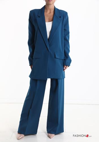 Tailleur wide leg con tasche con fodera - ph 1