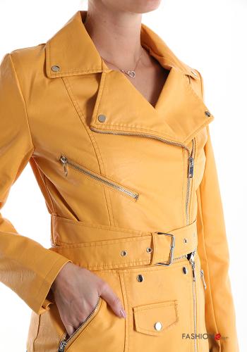 Chiodo con fodera con zip con cintura con tasche - ph 4
