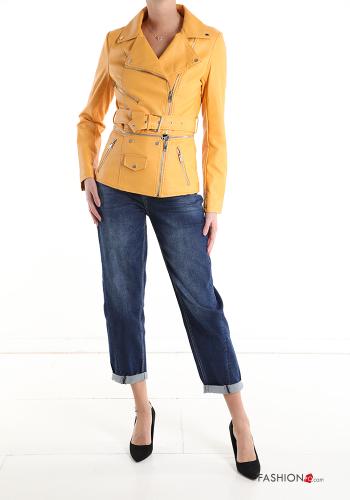 Chiodo con fodera con zip con cintura con tasche - ph 5