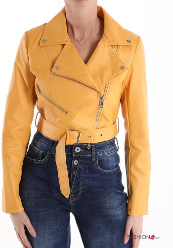 Chiodo con fodera con zip con cintura con tasche - ph 7