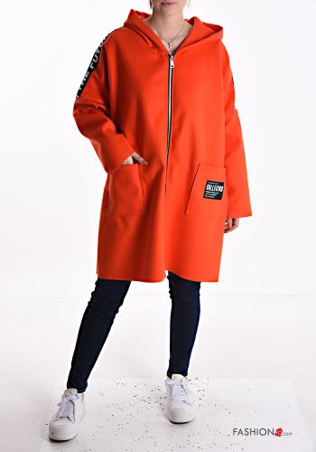 Spolverino con zip con tasche con cappuccio - ph 1