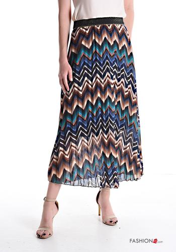Saia lurex plissê Longuette Padrão chevron com elástico - ph 1