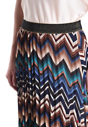 Saia lurex plissê Longuette Padrão chevron com elástico - ph 4