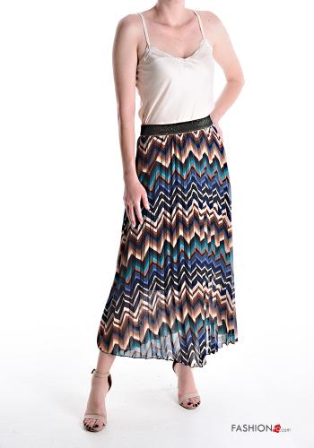 Saia lurex plissê Longuette Padrão chevron com elástico - ph 5