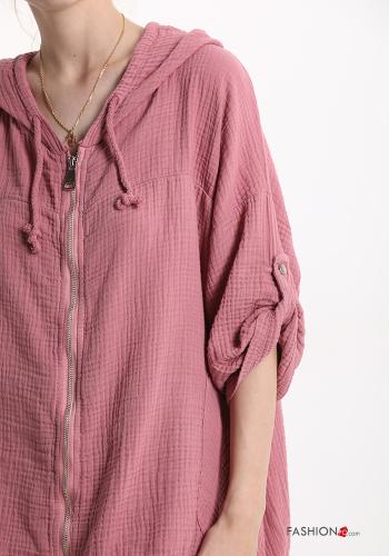 Cotton Sweatshirt with zip with hood - ph 4