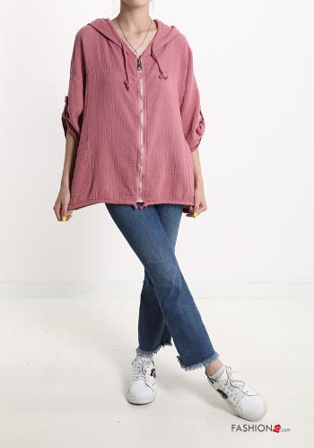 Cotton Sweatshirt with zip with hood - ph 5