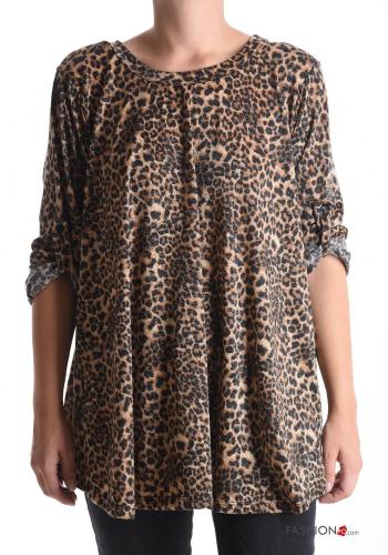 Blusa oversize girocollo Fantasia animalier - ph 1
