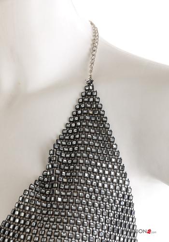 metallic backless adjustable Top plunging neckline - ph 2