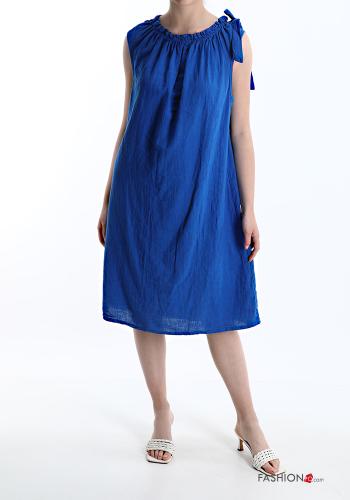 Linen Sleeveless Dress with bow - ph 1