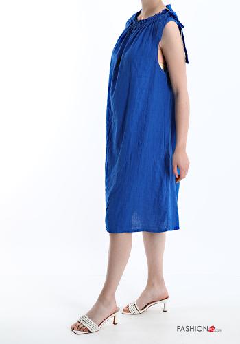 Linen Sleeveless Dress with bow - ph 3
