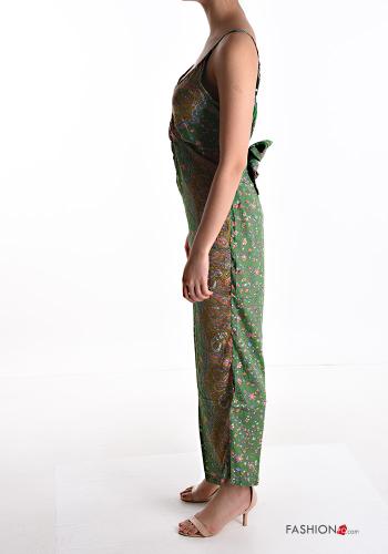 Jacquard-Muster Overall aus Seide mit Schleife mit V-Ausschnitt - ph 3