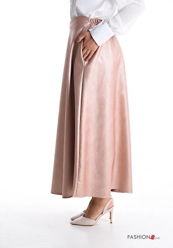Gonna Longuette metallizzato con tasche con elastico - ph 3