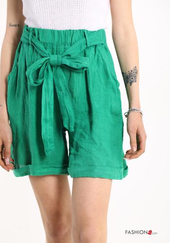 Linen Shorts with pockets with bow - ph 4