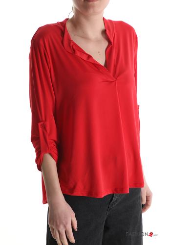 Blouse with v-neck 3/4 sleeve