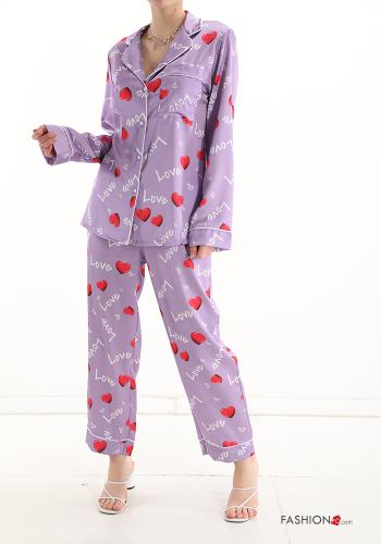 Pijama completo estampado de corazón - ph 1