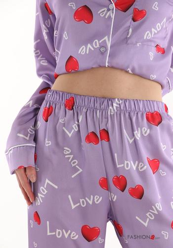 Pijama completo estampado de corazón - ph 5