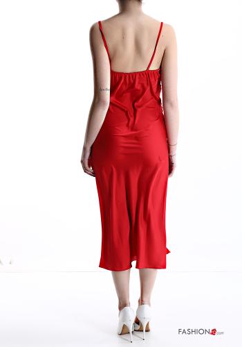 satin Sleeveless Dress with split - ph 2