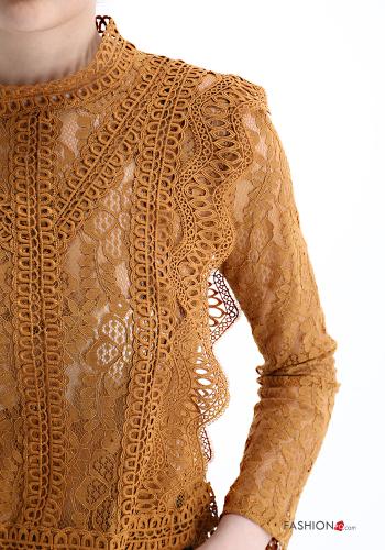 Maglietta a manica lunga pizzo con zip - ph 4