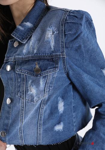 Veste en Coton en denim à boutons avec poches - ph 4