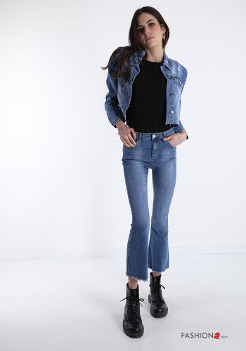 Veste en Coton en denim à boutons avec poches - ph 5