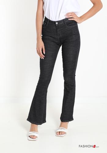 flared Cotton Jeans with pockets - ph 1