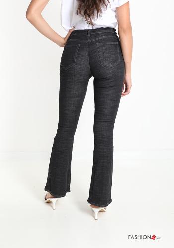 flared Cotton Jeans with pockets - ph 2
