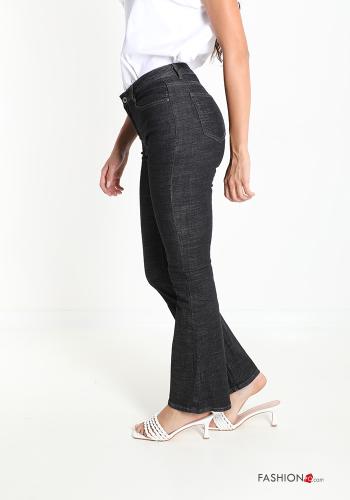 flared Cotton Jeans with pockets - ph 3