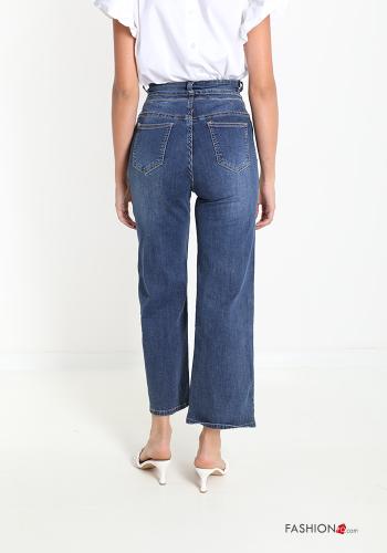 Jeans en Coton évasé à boutons avec poches - ph 2