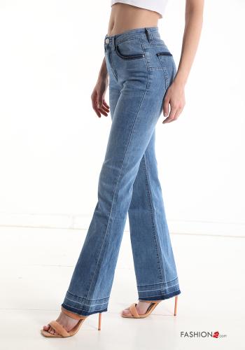 flared Cotton Jeans with pockets - ph 3