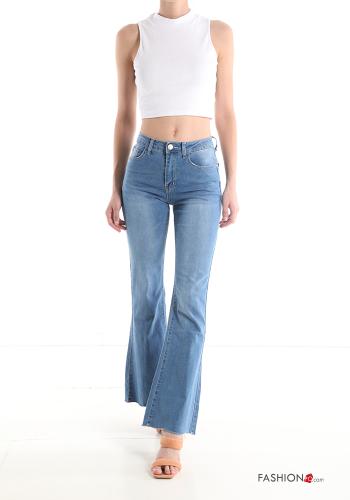Jeans in Cotone a zampa con tasche - ph 5