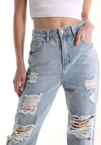 Jeans aus Baumwolle mit Taschen - ph 4