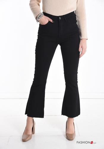 Jeans in Cotone a zampa con tasche