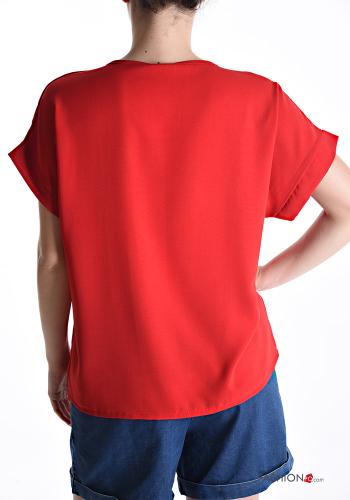 Blouse manches courtes à col en V - ph 2