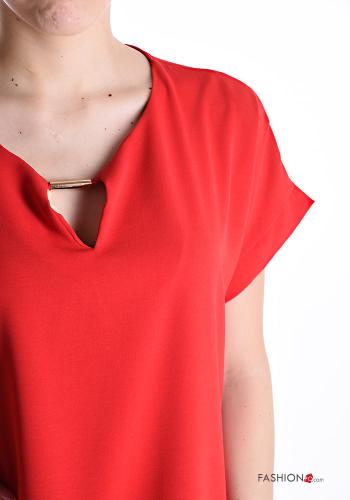 Blouse manches courtes à col en V - ph 4