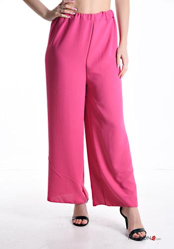 Pantalone wide leg con elastico