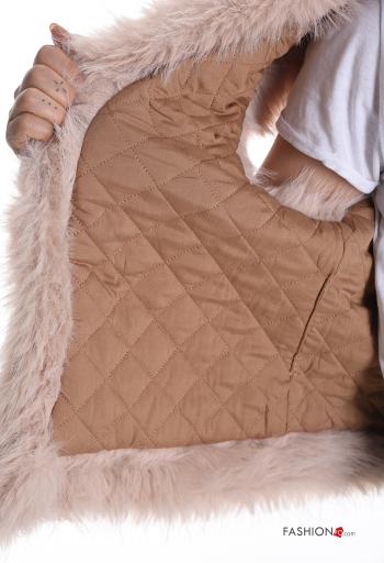 Embroidered faux fur Gilet with lining - ph 6