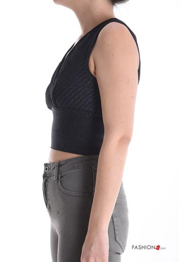 sleeveless backless mini Top with v-neck with zip - ph 3