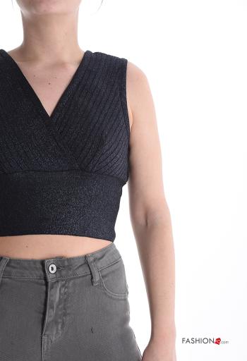 sleeveless backless mini Top with v-neck with zip - ph 4