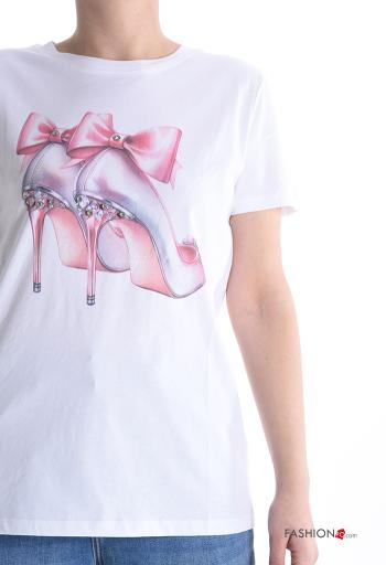 T-shirt in Cotone maniche corte girocollo Fantasia stampata - ph 4