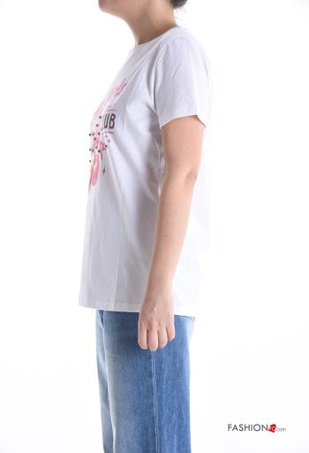 Patterned short sleeve crew neck Cotton T-shirt - ph 3