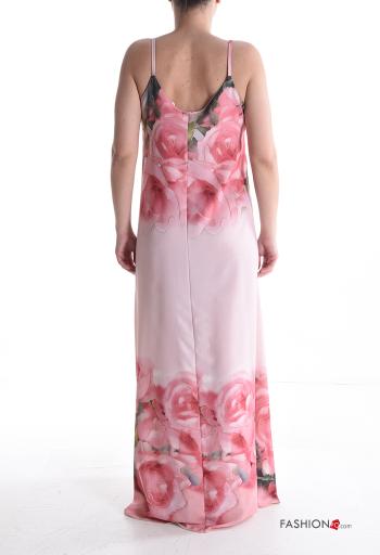 Blumenmuster ärmellos rückenfrei lange Kleid - ph 2